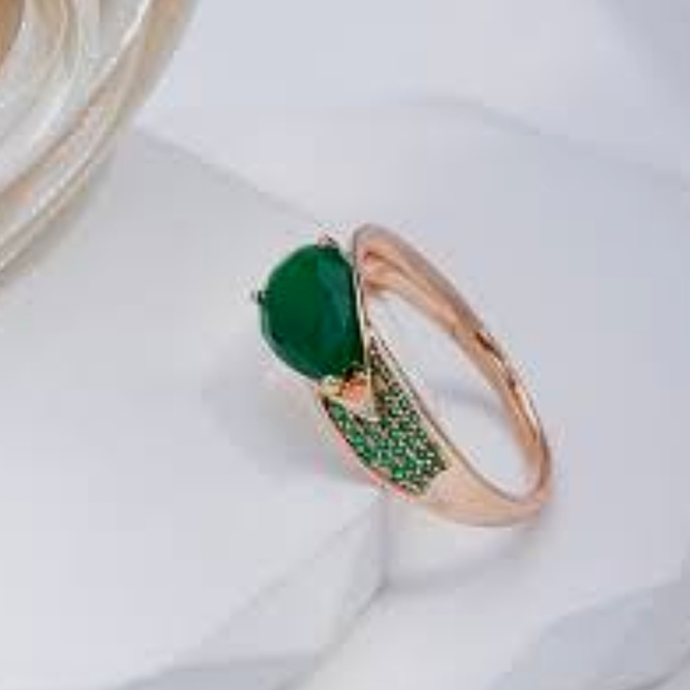 Luxury Dark Green Opal Fashion Ring